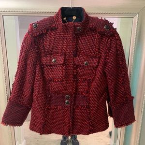 Tory Burch Frayed Tweed Jacket